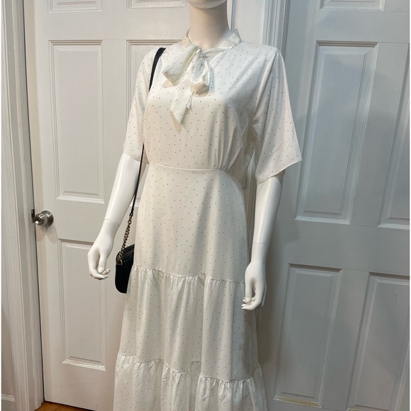 White Polka dots Maxi Dress - Picture 2 of 6